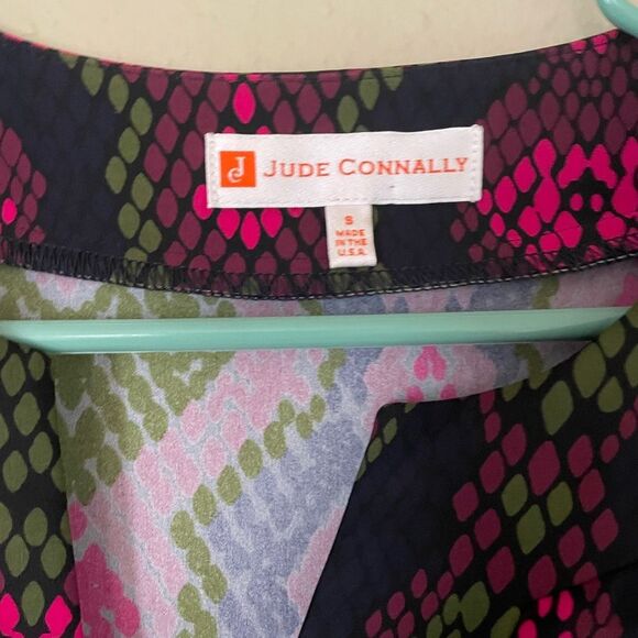 Jude Connally Womens Monique Dress in Snakeskin Mulberry S Sheath 1/2 Sleeve - Picture 3 of 4